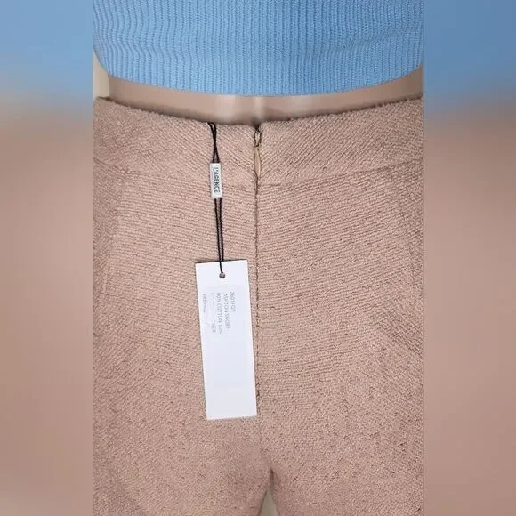NWT L'agence Ashton women's beige tweed preppy cotton summer shorts Size 2